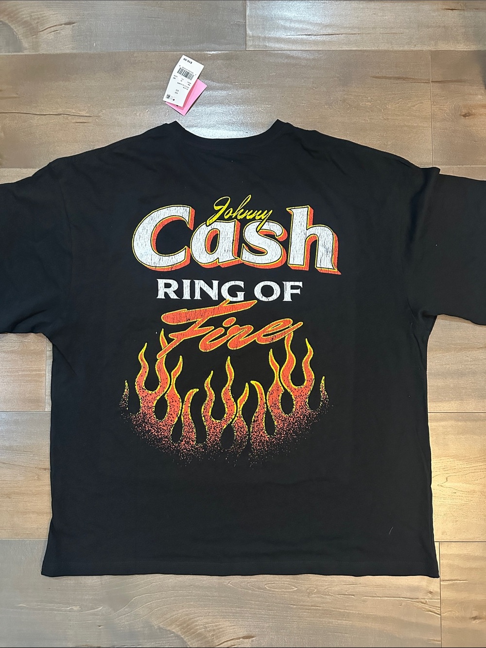 Johnny Cash Black Graphic Tee with Orange & Yellow Print - Picture 7 of 10